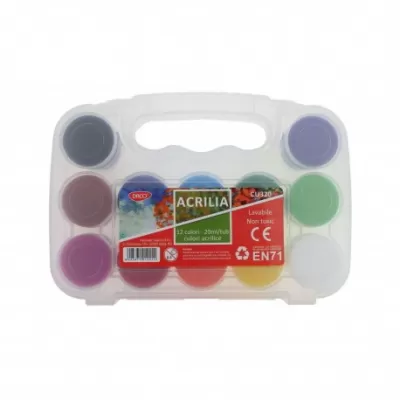 Set culori acrilice 12 culori, 20 ml/culoare, Acrilia DACO CU320-img