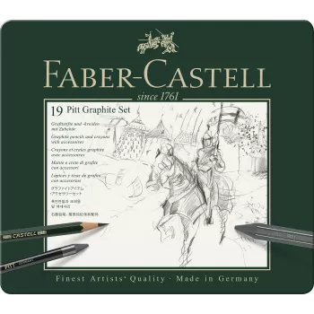 Set pitt monochrome grafit 19 buc Faber-Castell-1