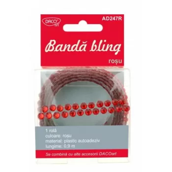 Accesorii craft - AD247R Bandă bling roşie DACO-1