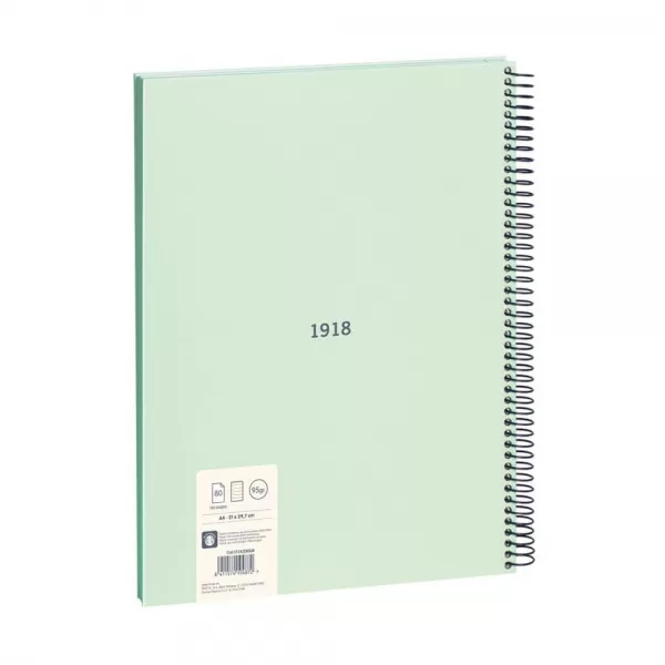 Caiet studentesc cu spira premium Milan, 80 de file, hartie 95g/mp, dictando, coperta verde-4-IMG-slider