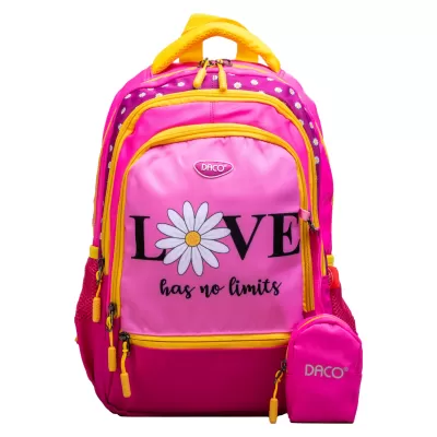 Ghiozdan scolar fete, imprimeu Love has no limits, clasa preg&#259;titoare, 38 cm Daco GH346-img
