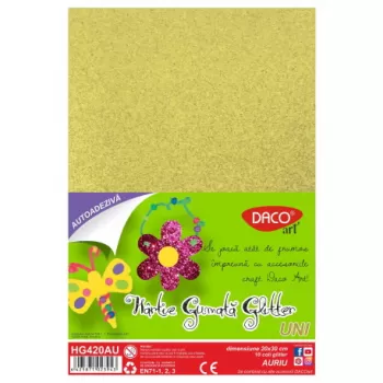 Hârtie gumată AA glitter HG420AU 20X30CM 10COLI DACO-1