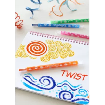 Creioane cerate retractabile 12 culori Faber-Castell-2