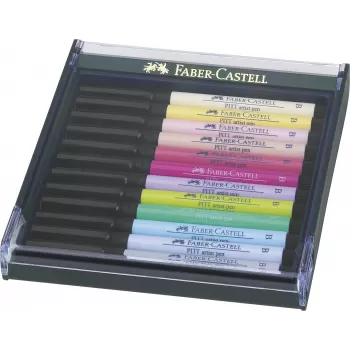 Cutie 12 culori pitt artist pen nuante pastel Faber-Castell-1