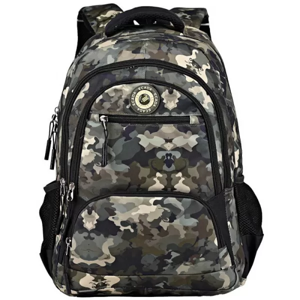 Ghiozdan scoala verde, imprimeu camuflaj, 46 cm Ecada 61487-1-IMG-slider