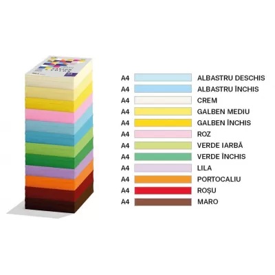 Carton colorat A4 roz, 250 coli, 160 g/mp Ecada-img
