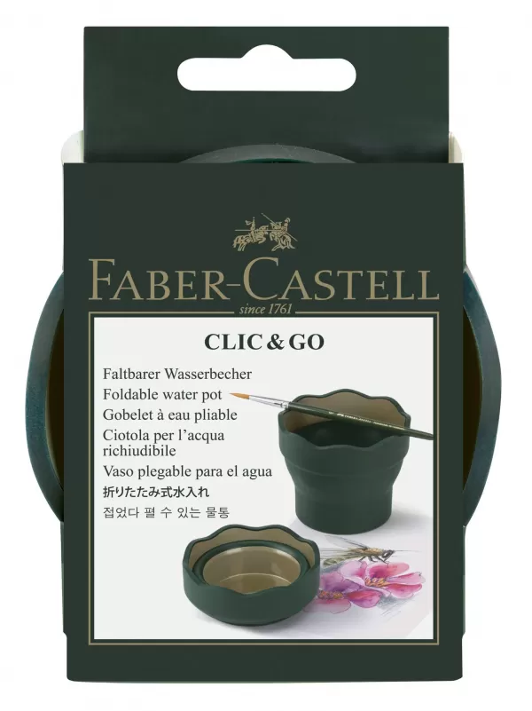 Pahar pictura pliabil, Clik&Go verde, Faber-Castell-2-IMG-slider
