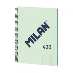 Caiet studentesc cu spira premium Milan, 80 de file, hartie 95g/mp, dictando, coperta verde-1-IMG-nav