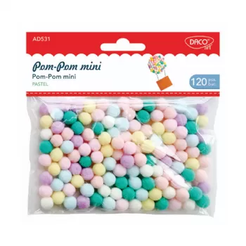 Pom-pom mini, culori pastel Daco AD531-1