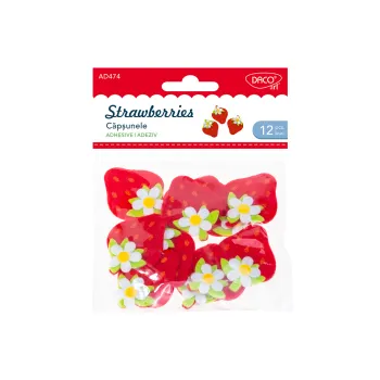 Accesorii craft -  capsuni fetru adeziv Daco AD474-1