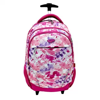 Ghiozdan troler fete, 44.5 cm, imprimeu abstract roz Daco GH4012-1