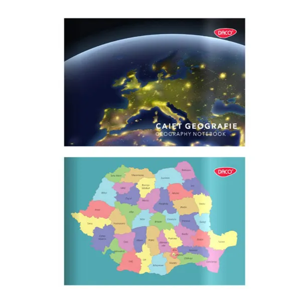 Caiet geografie 17x24 cm, 24 file, coperta plastic Daco CT305-2-IMG-slider