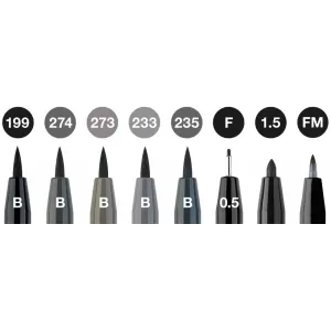 Pitt artist pen set 8 buc negru & gri Faber-Castell-2-IMG-nav