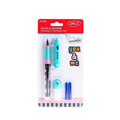 Stilou cu stergere You and Me Daco, turcoaz, ST300T-img