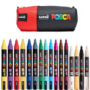 Posca set 16 markere, grosimi diferite in borseta -1-IMG-nav